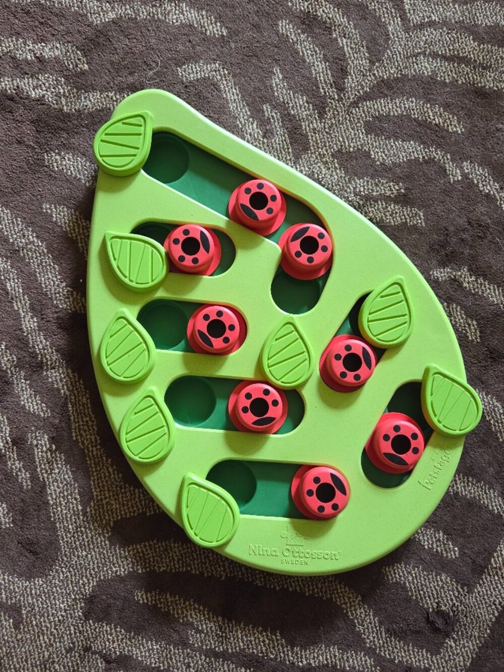 The Catstages Nina Ottosson Buggin' Out Puzzle & Play green Pink Leaf Ladybug